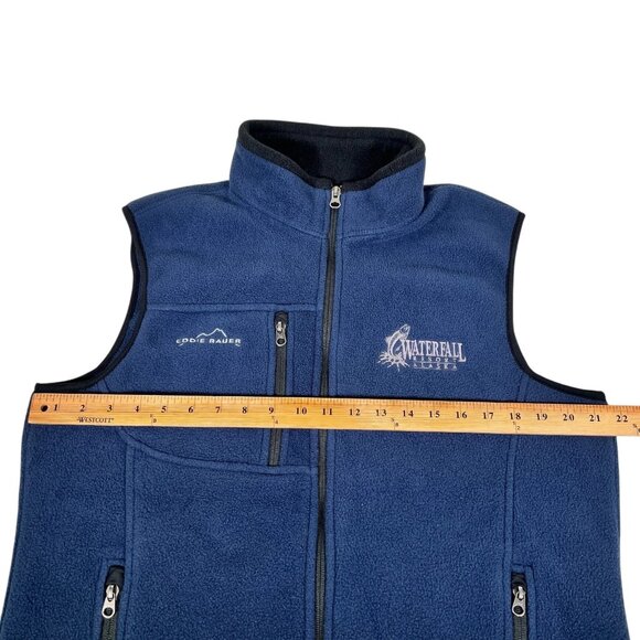 Eddie Bauer Mens Blue Full Zip Waterfall Resort Alaska Fishing Fleece Vest Sz M - Picture 11 of 12